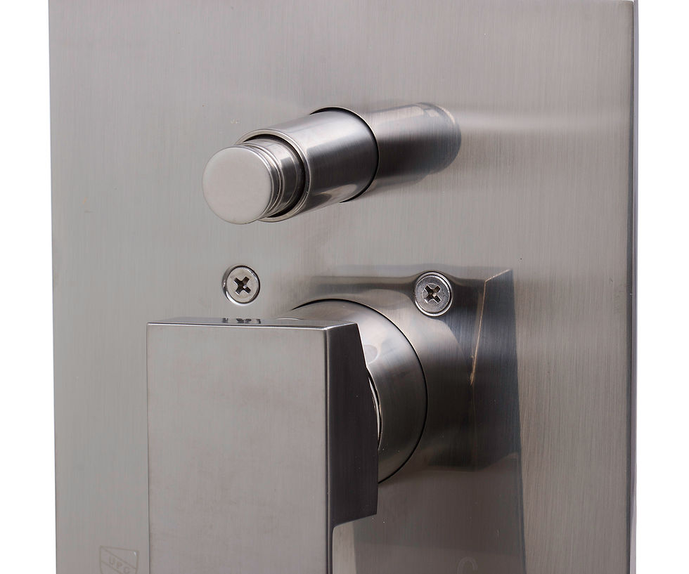 Thumbnail: Brushed Nickel Shower Valve Mixer with Square Lever Handle and Diverter
