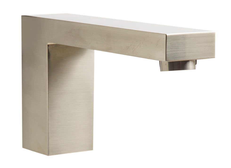 Thumbnail: Brushed Nickel Deck Mounted Tub Filler and Square Hand Held Shower Head