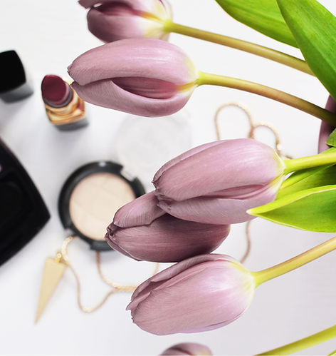 Makeup products with Tulips
