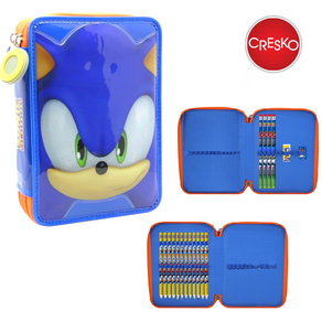 CARTUCHERA 2 PISOS SONIC (CON UTILES) - CRESKO