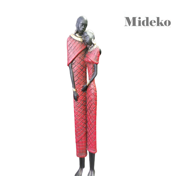 FIGURA DECORATIVA AFRICANOS ABRAZADOS - MIDEKO