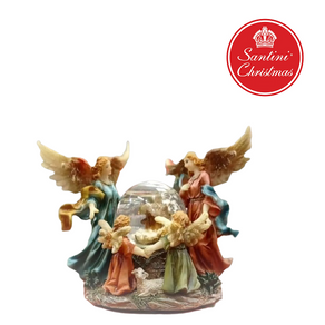 BOLA DE NIEVE NIÑO JESUS CON ANGELES - SANTINI CHRISTMAS