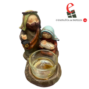 PESEBRE NAVIDEÑO EN RESINA CON PORTA VELA - ENVALAR
