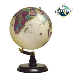 GLOBO TERRAQUEO 25CM Ø BASE DE MADERA CON INCLINACION LANIN ANTIGUO - GLOTER