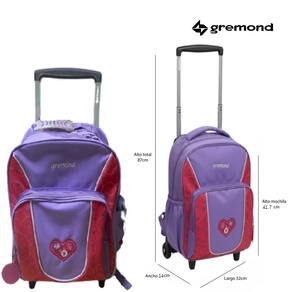 MOCHILA CON CARRO 23 LITROS CORAZON - GREMOND