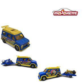 VAN DODGE SUPERFAST 1:36 CON TRAILER Y DOS MOTOS - MAJORETTE