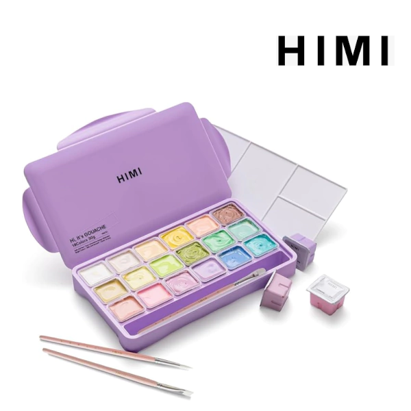 SET GOUACHE [TEMPERA] 18 COLORES PASTEL - HIMI