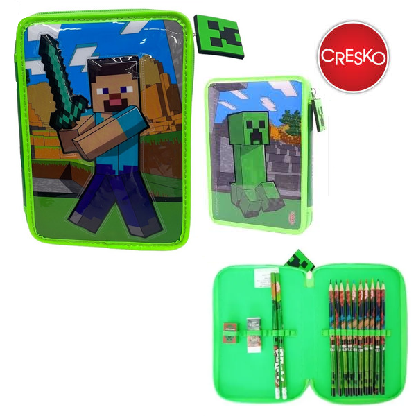 CARTUCHERA 1 PISOS MINECRAFT STEVE (CON UTILES) - CRESKO