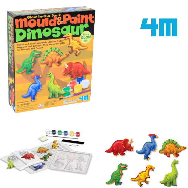 MOULD & PAINT DINOSAUR (BRILLA EN LA OSCURIDAD) - 4M