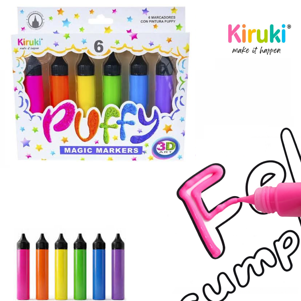 MARCADOR MAGIC MARKERS 3D PUFFY - KIRUKI