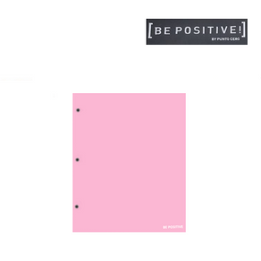 CARPETA N° 3 DOS TAPAS ROSA  PASTEL - BE POSITIVE