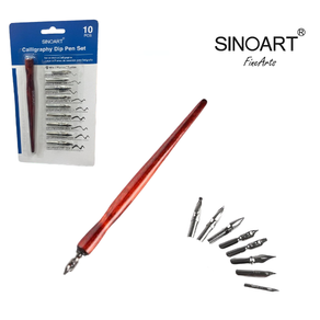 SET DE CALIGRAFIA PLUMAS DE INMERSION 9 PUNTAS - SINOART