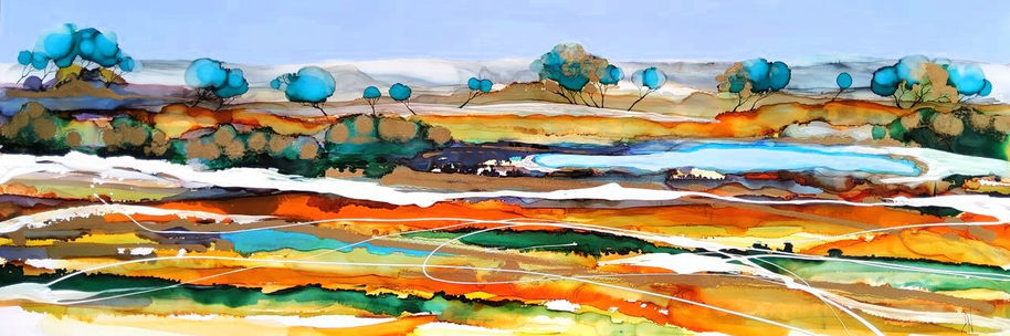 ink on yupo landcsape