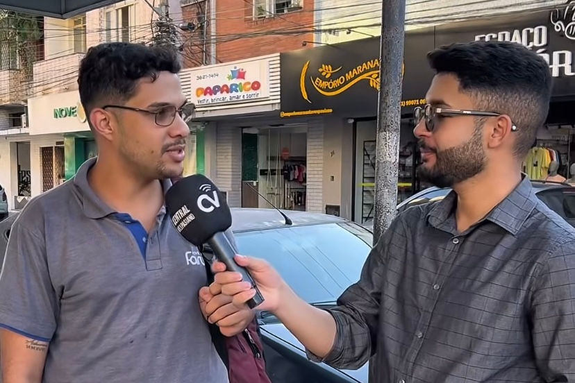 Central Vespasiano em entrevista com moradores do município