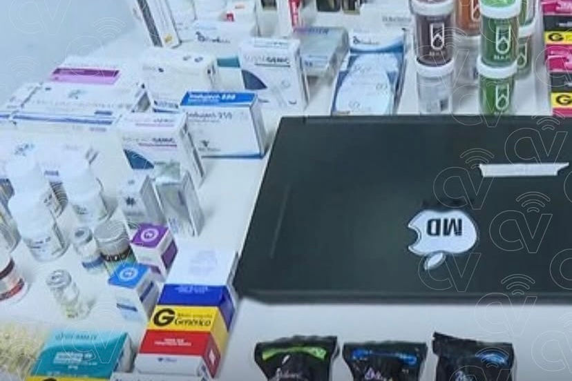 Anabolizantes e medicamentos apreendidos
