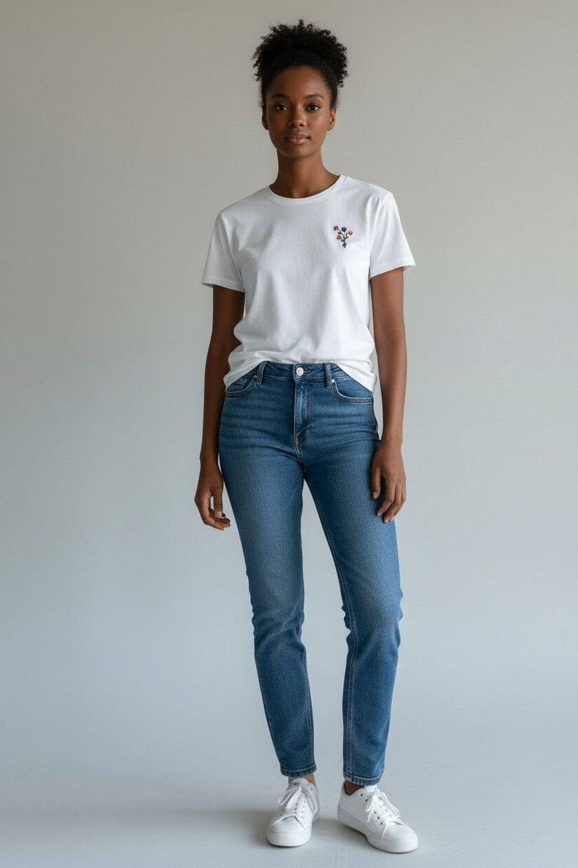 Miniature : Le bouquet – t-shirt brodé a la main