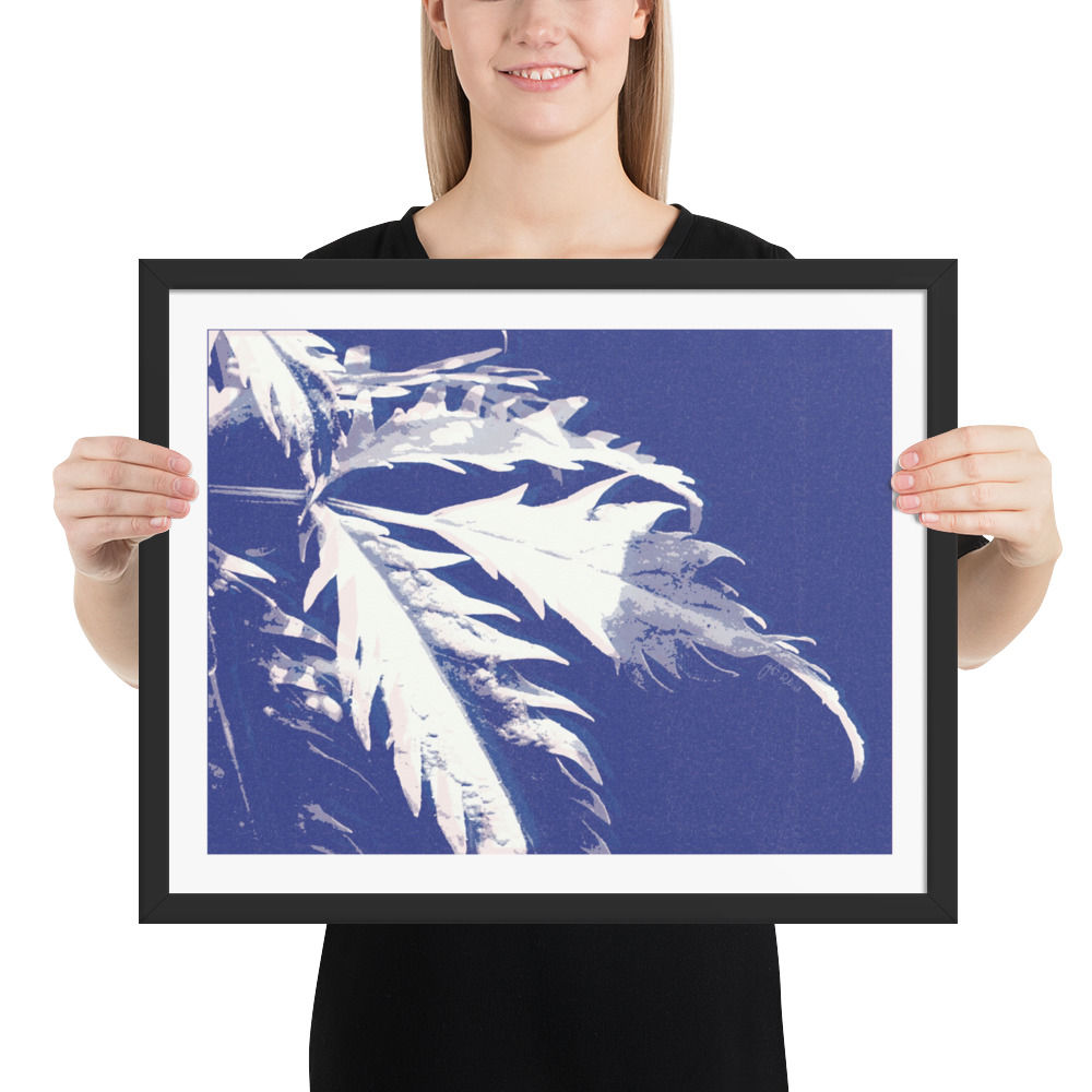 Blue Leaf framed print