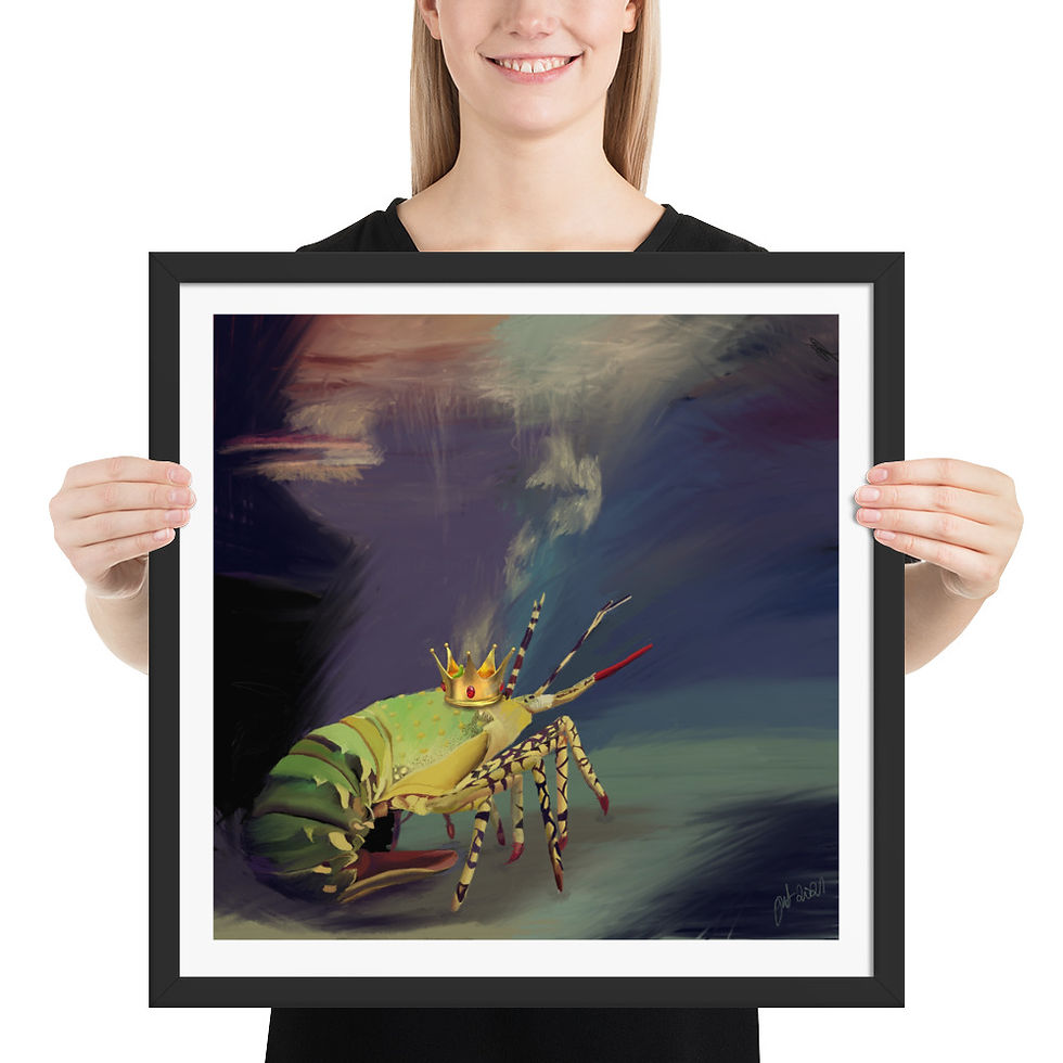 Thumbnail: King Prawn Illustration Framed 