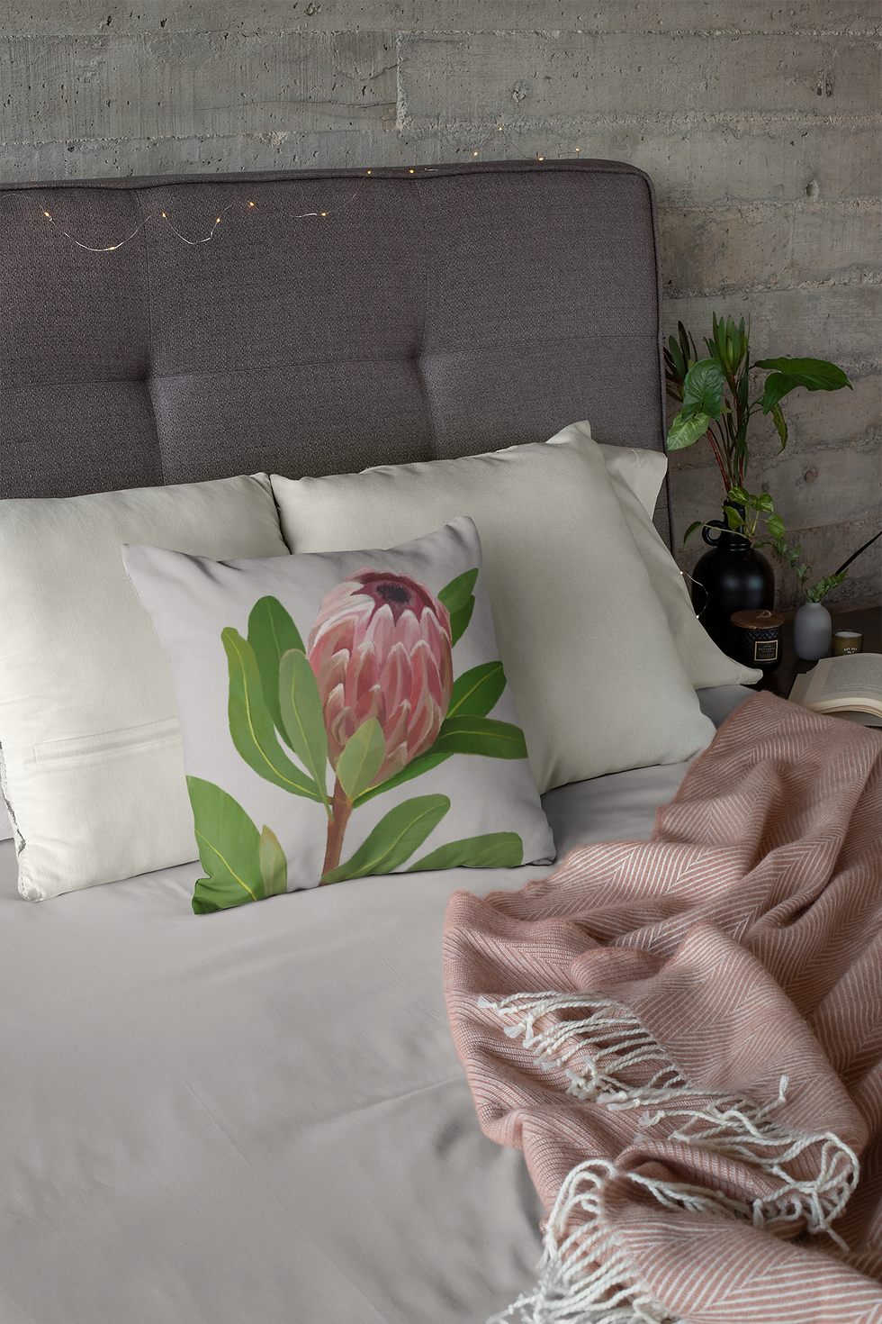 Thumbnail: Protea Drawing Basic Pillow