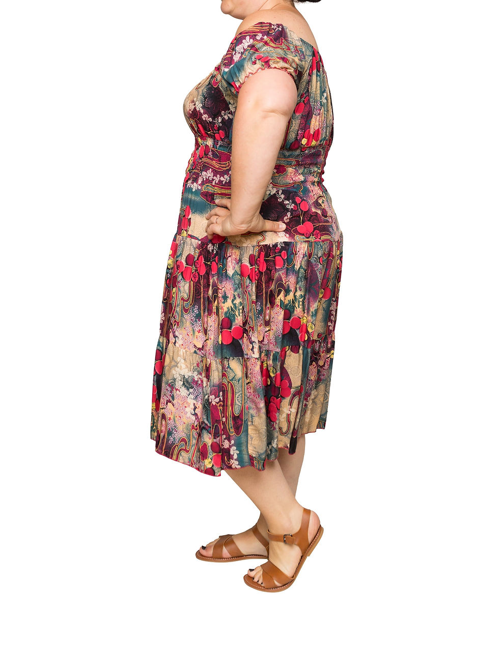 Thumbnail: Pink & Gold Zen Garden Midi Dress