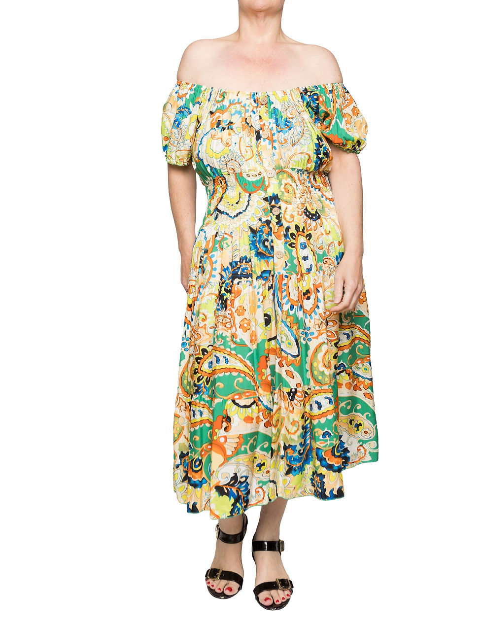 Thumbnail: Green Paisley Midi Dress