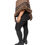 Thumbnail: Side of Brown With Black Trim Aztec Poncho. One Size 8-22.