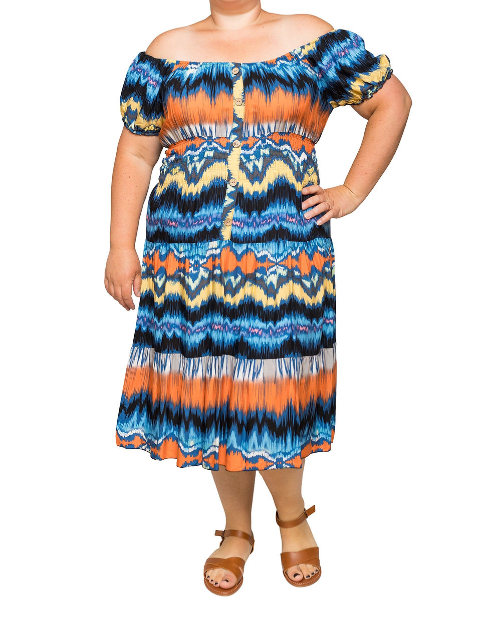 Thumbnail: Blue Radio Wave Midi Dress