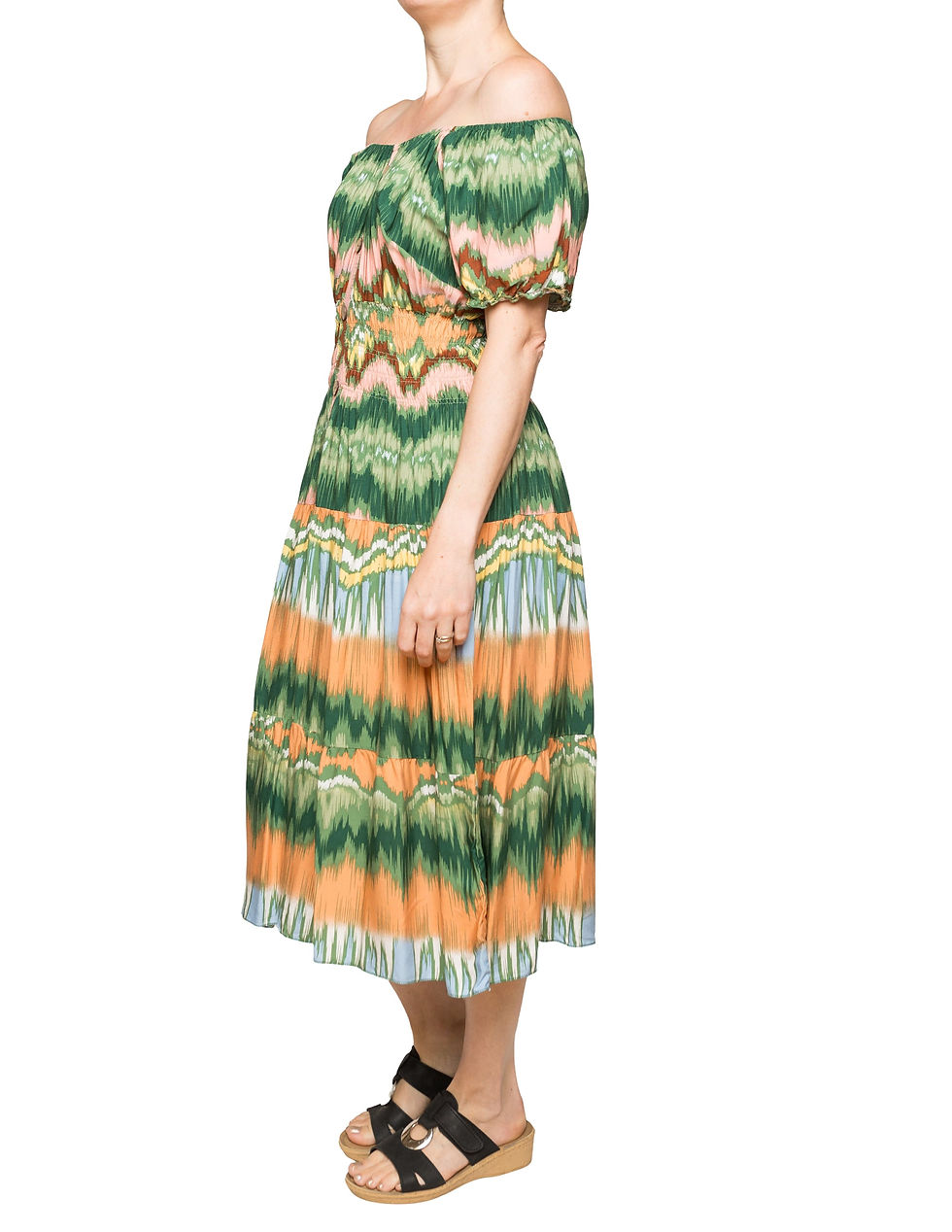 Thumbnail: Green Radio Wave Midi Dress