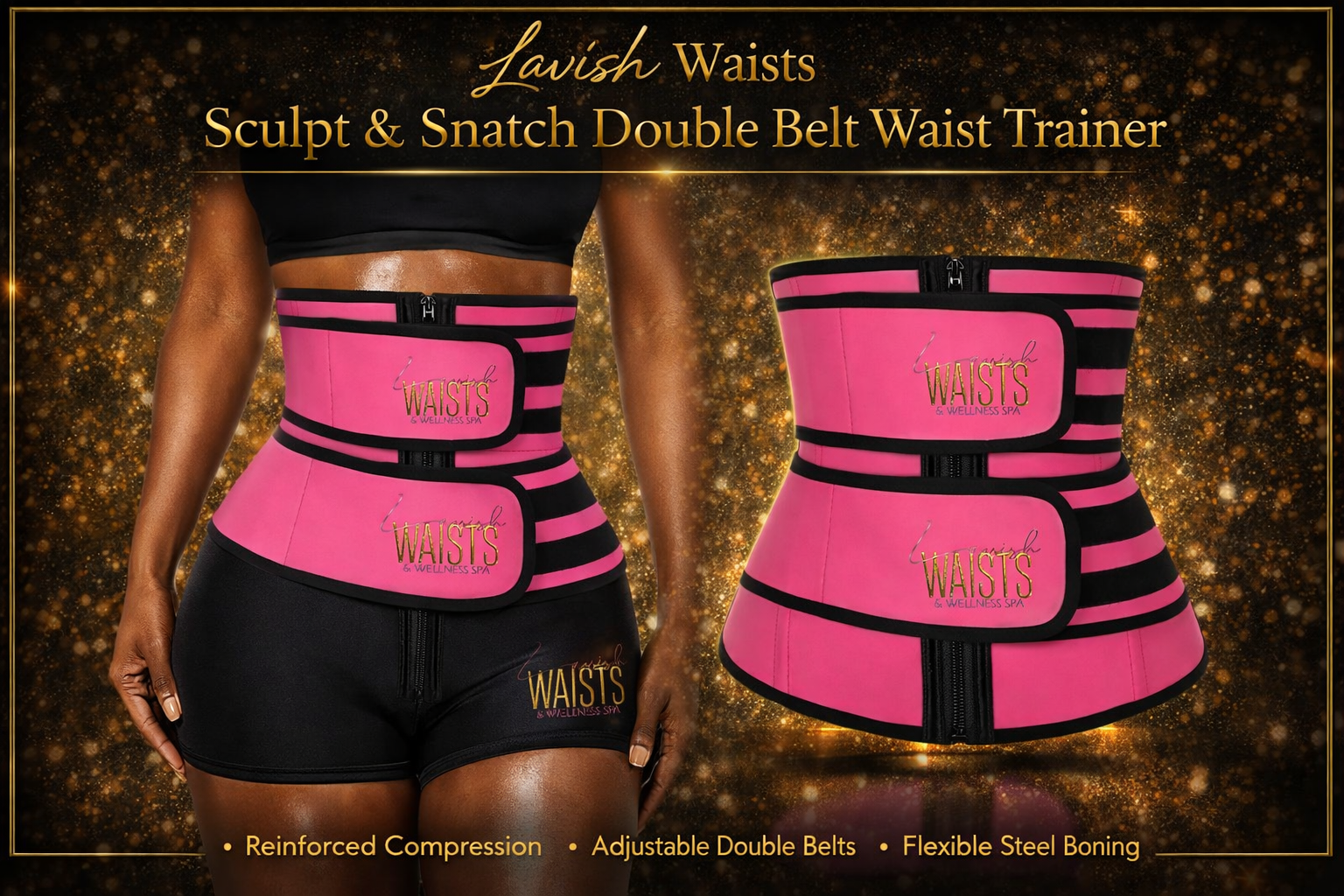 LAVISH WAISTS™ Sculpt & Snatch Double Belt Waist Trainer