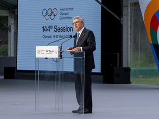 IOC President Thomas Bach opens 144th IOC Session at Ancient Olympia paying tribute to Olympic history and expressing confidence for the future