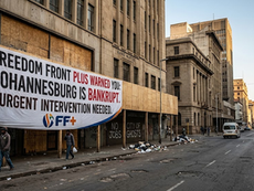 Freedom Front Plus has warned of Johannesburg's looming bankruptcy for a long time