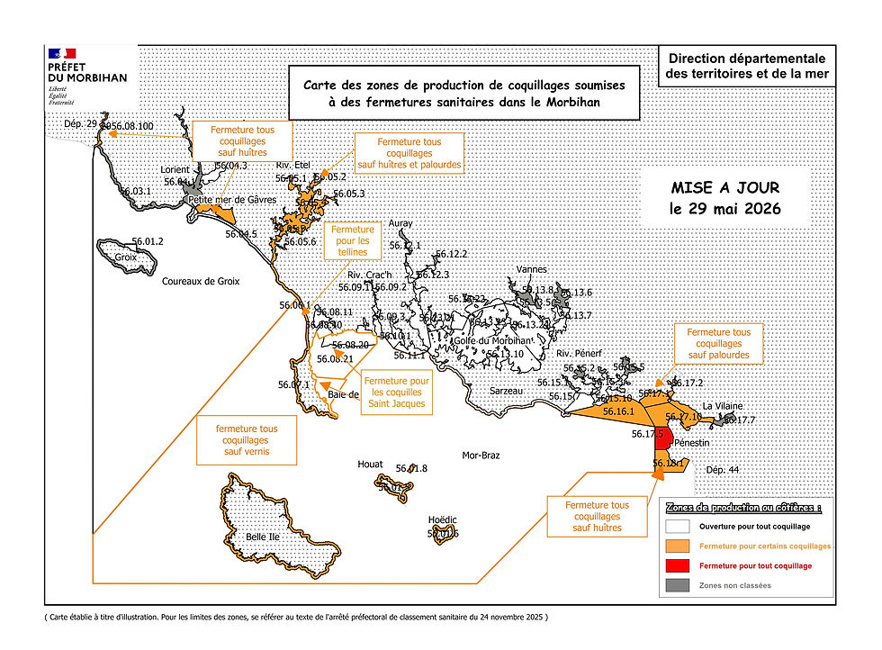 Interdiction temporaire de pêche aux coquillages à Billiers