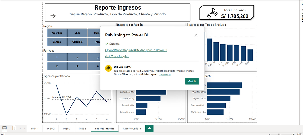 💼📊 Visualiza el Éxito: Reporte Dinámico de Utilidad, Ingresos y Márgenes en Power BI 🚀