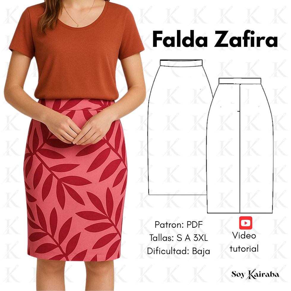 patron de falda básica zafira para mujer