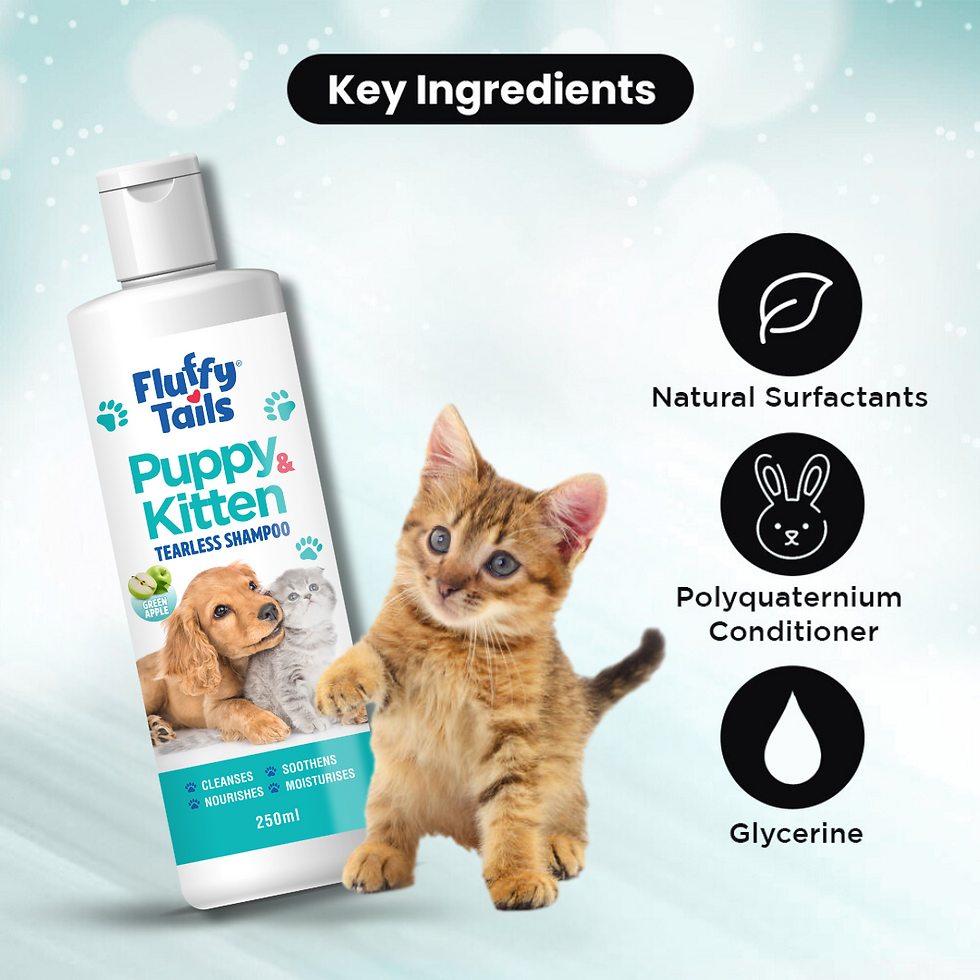 Thumbnail: FluffyTails Puppy Kitten Tearless Shampoo | Green Apple Fragrance 250 mL