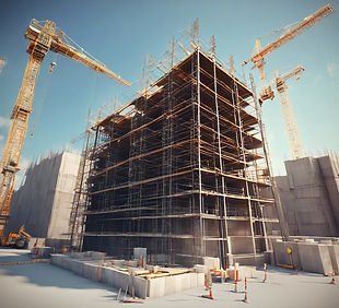 _3D style image of a construction site w