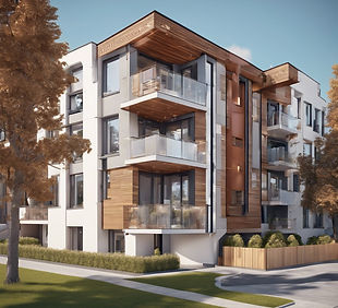 _3D style of a modern multi-family prope