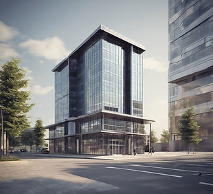 _3D style image of a modern office build