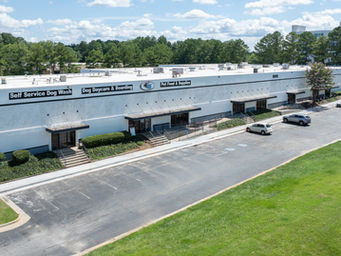 Aerial photo of Peachtree Industrial Center located in Northeast Atlanta.