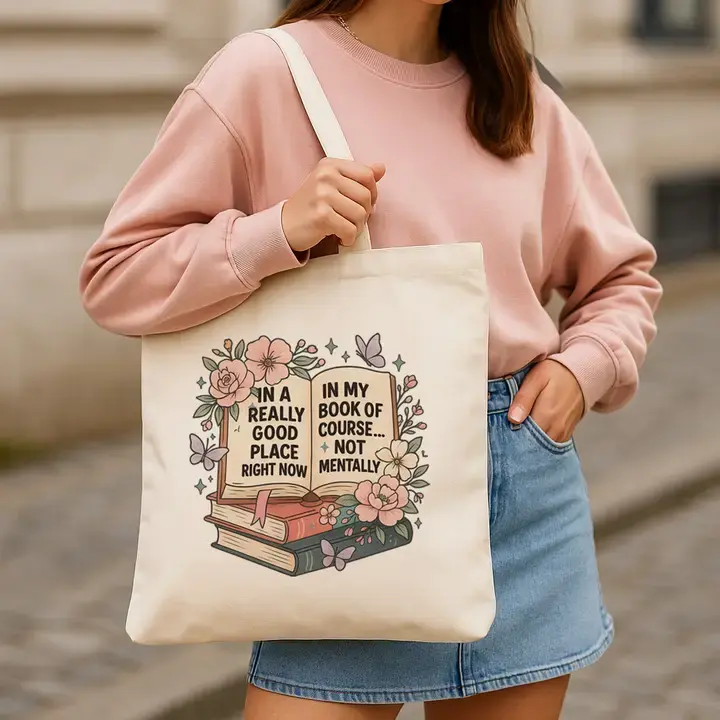 Good Place in My Book Canvas Tote Bag