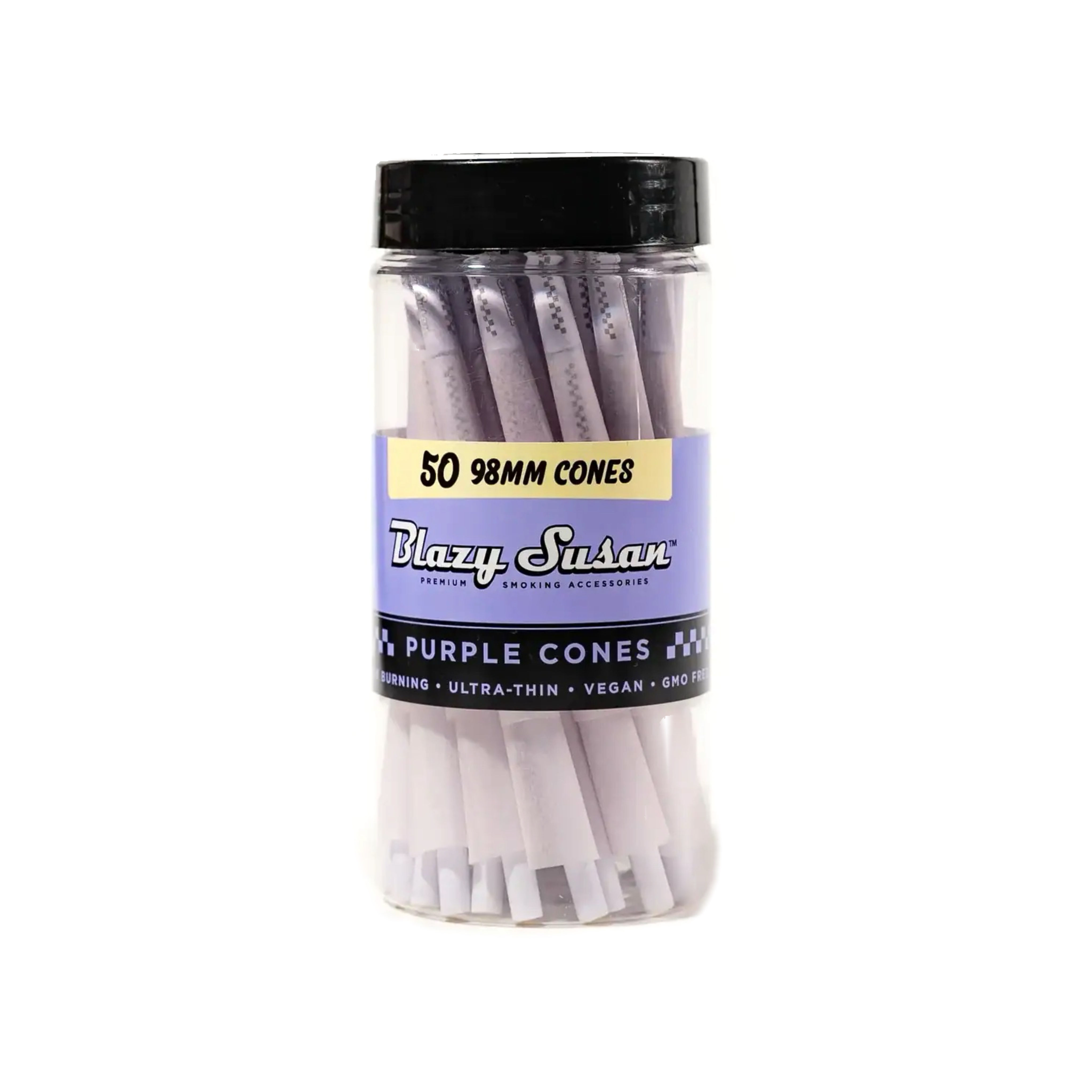 50ct 98mm Purple Pre Rolled Cones Jar