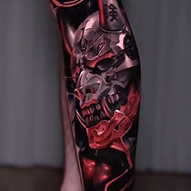 Oni Mask Samurai Tattoo London | Straight Lines Tattoo