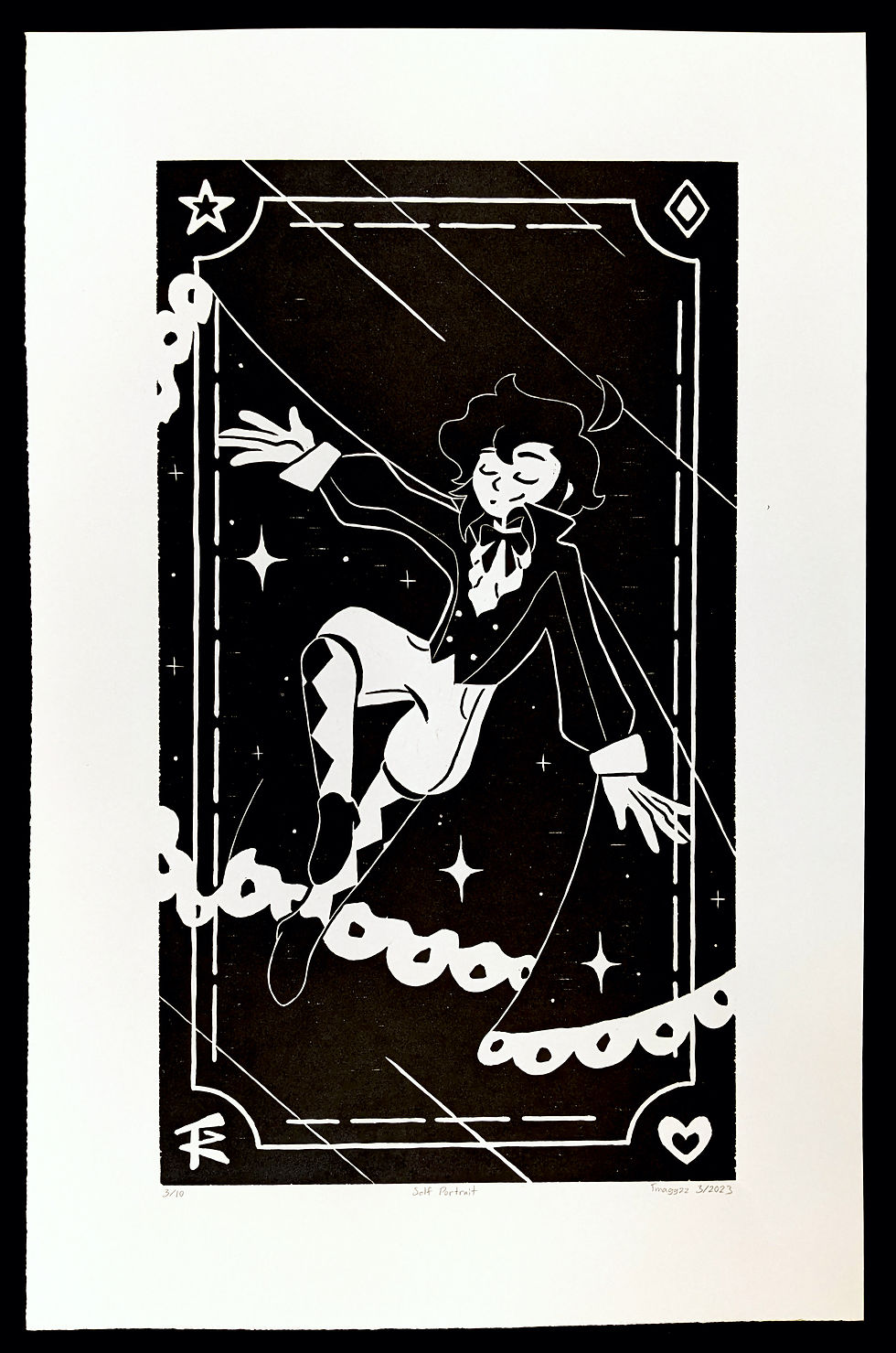 self portrait black and white drawing gay male fantasy vampire magic