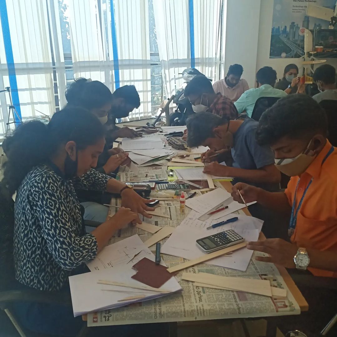 Construction of  Glider by students during workshop