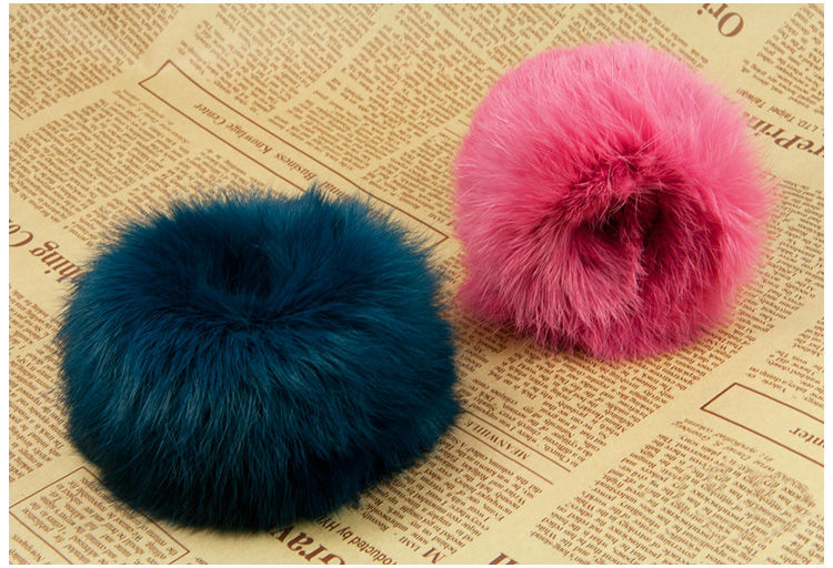 Thumbnail: Rabbit Fur Slap On Cuff Bracelet