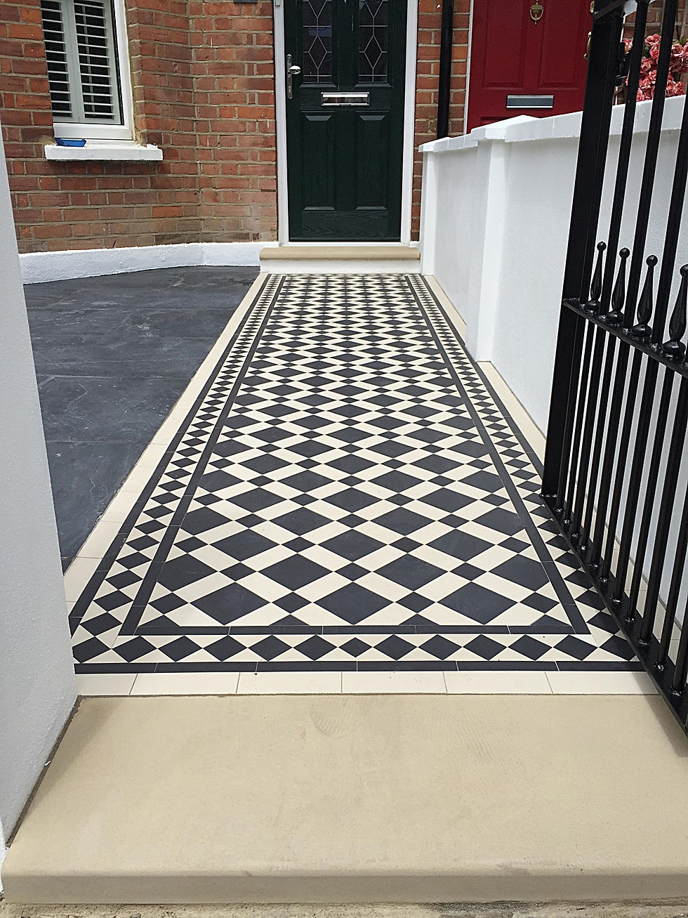 Mosaic tiled path Elcott 100 design