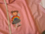Rainbows on pink panel, French Terry