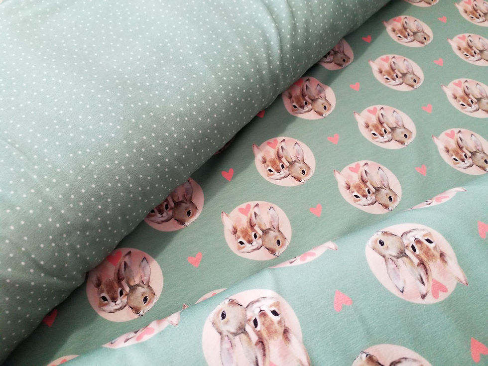 Thumbnail: Spot, dot, mint, easter, cotton jersey, 85cm piece