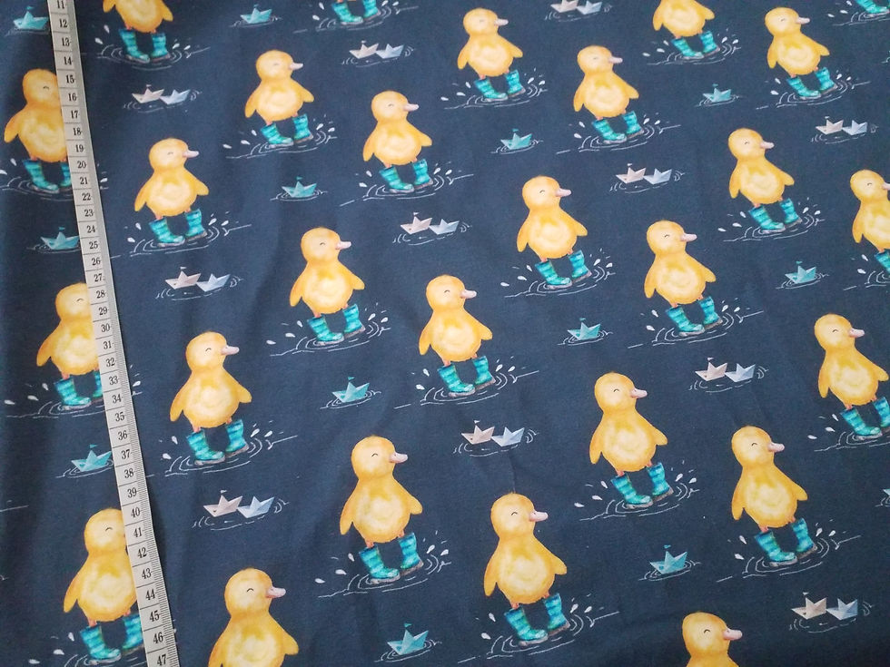 Thumbnail: Duck with wellies, Buddy, Chick, Easter, Cotton Elastane Jersey,40cm piece
