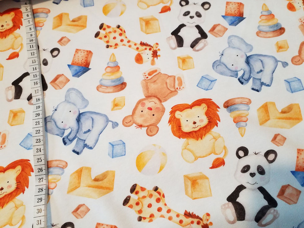 Thumbnail: Toys, baby toys, teddy, pyjama, interlock jersey, 100% cotton, fabric, unisex